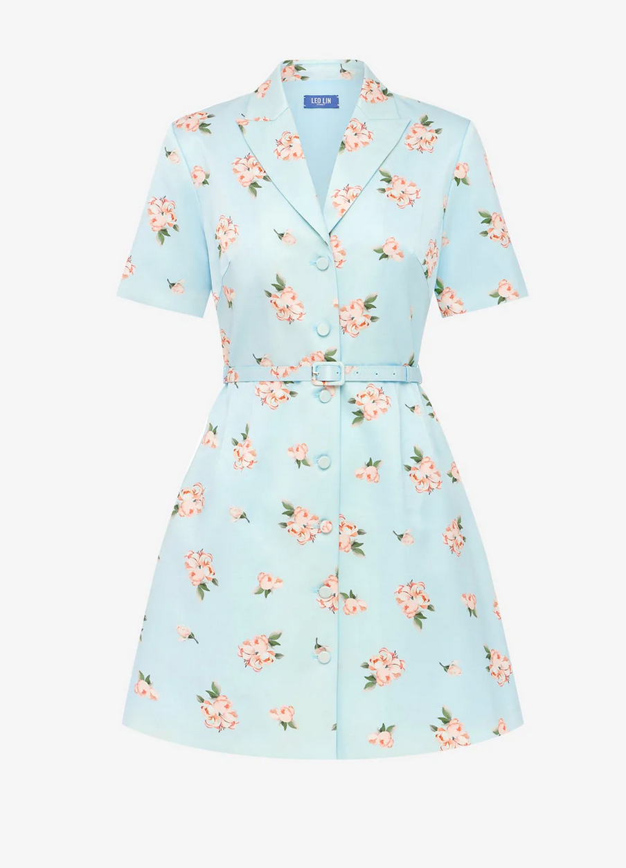 Brigitte Mini Dress-Dresses-LEO LIN-Cornflower-0-Mercantile Portland