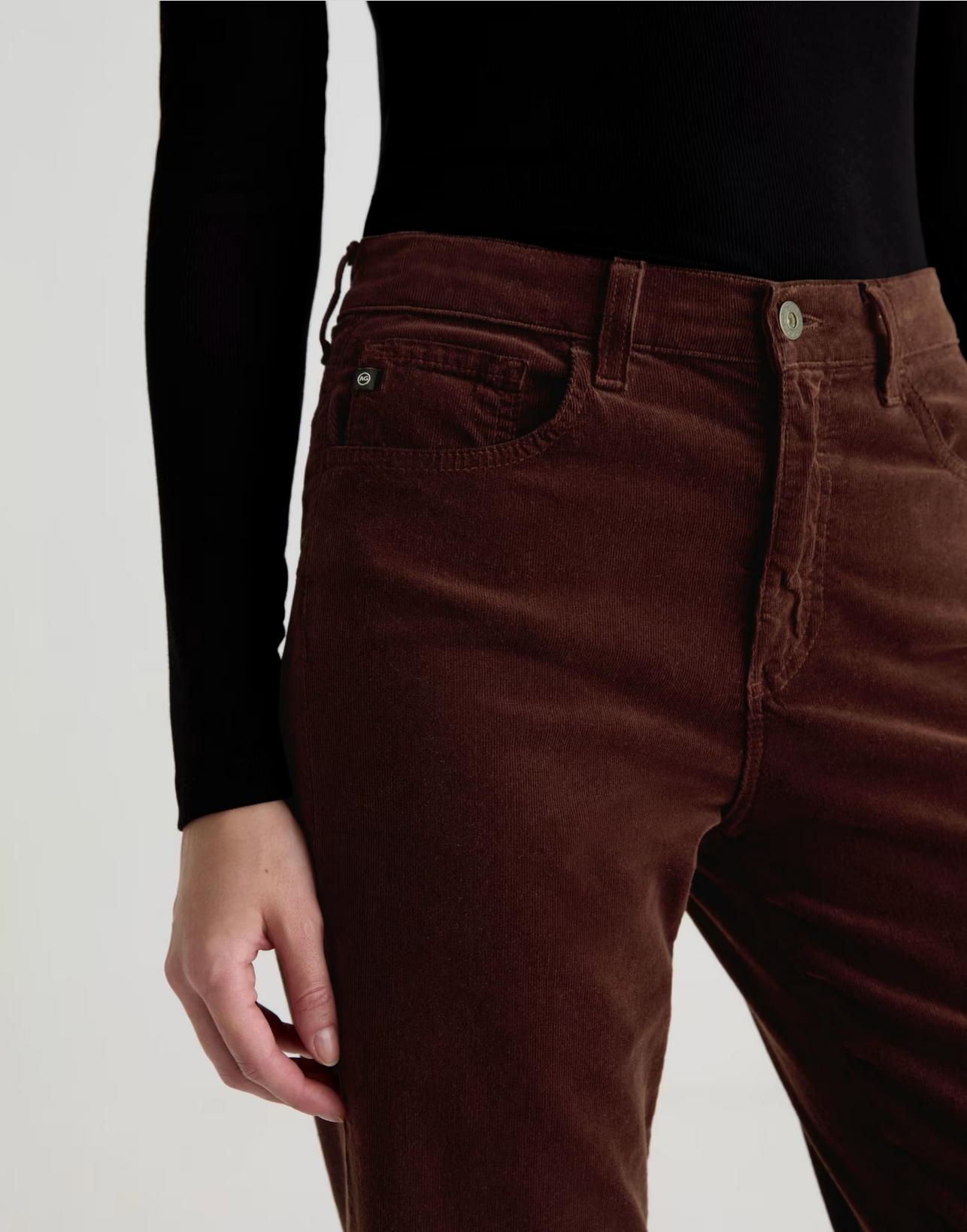 Brinley Corduroy in Coffee Bean-Denim-AG Jeans-Coffee Bean-25-Mercantile Portland