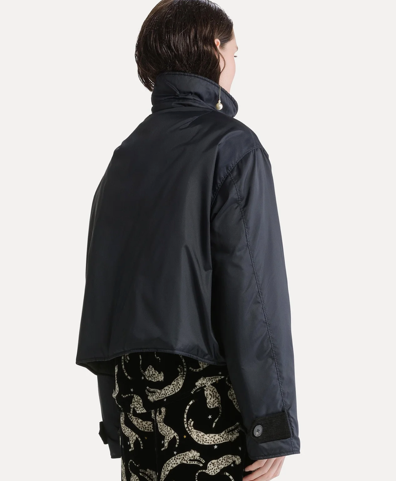 British Cropped Jacket in Night-Jackets-Forte Forte-Night-0-Mercantile Portland