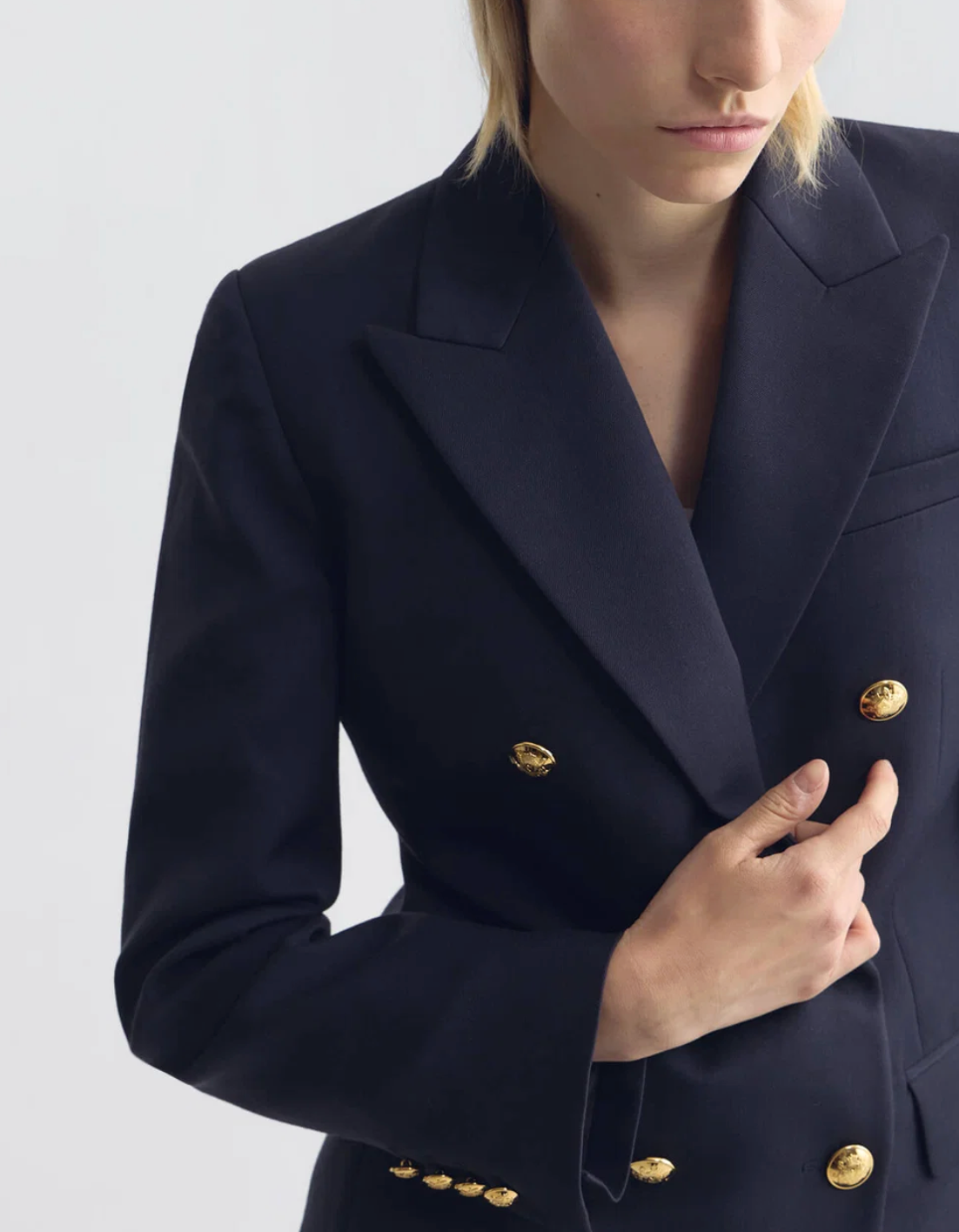 Bruni Double Breasted Wool Blazer-Jackets-Nili Lotan-Midnight-00-Mercantile Portland