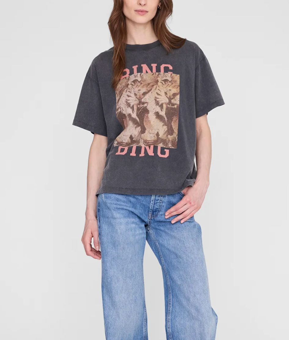 Cade Tiger Tee in Washed Black-T-Shirts-Anine Bing-Washed Black-S-Mercantile Portland