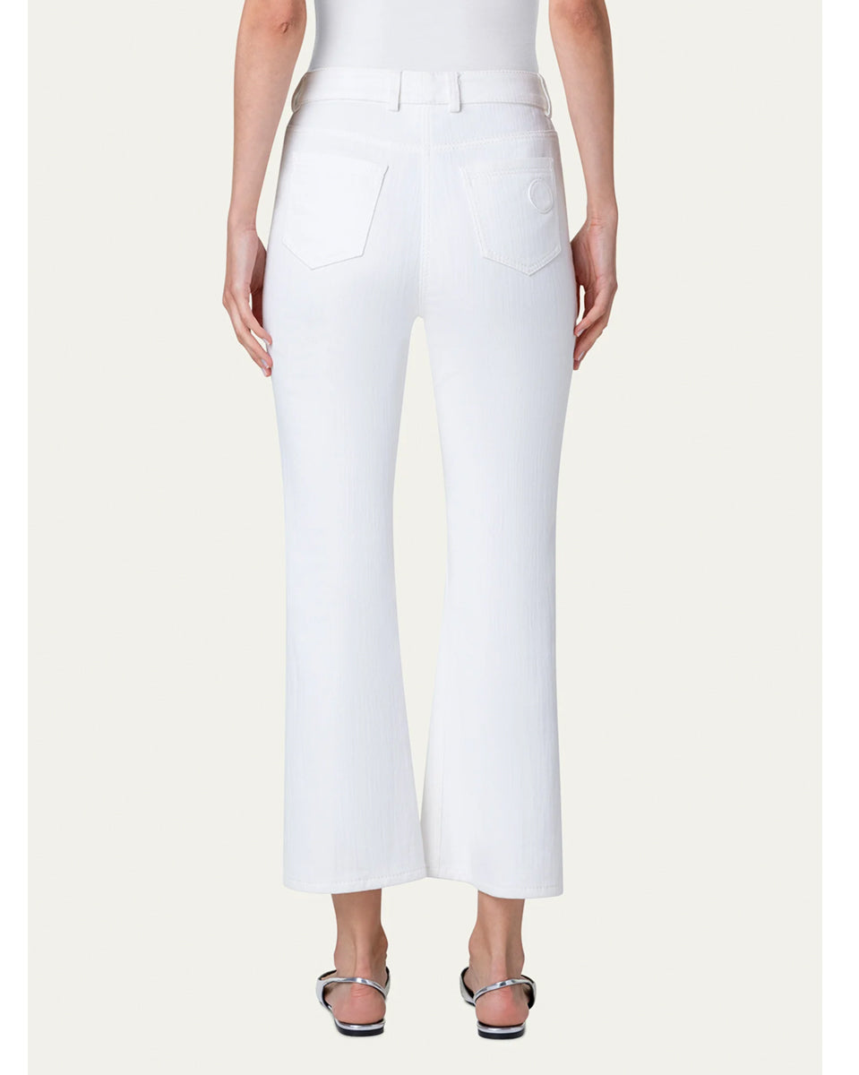 Cali Bootcut Cropped Denim Pants-Clothing-Akris Punto-Cream-2-Mercantile Portland