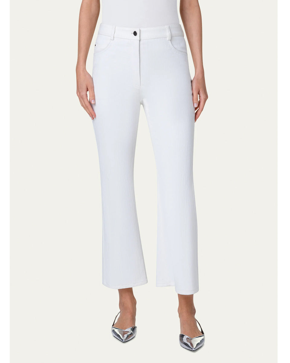 Cali Bootcut Cropped Denim Pants-Clothing-Akris Punto-Cream-2-Mercantile Portland