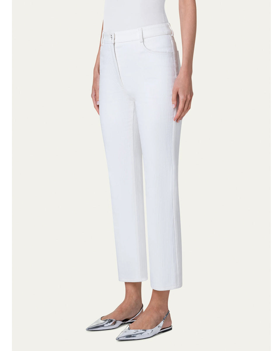 Cali Bootcut Cropped Denim Pants-Denim-Akris Punto-Cream-2-Mercantile Portland
