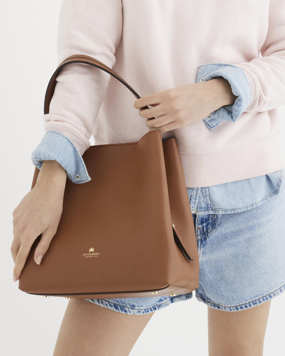 Candy Bucket Bag in Caramel-Accessories-Cuoieria Fiorentina-Caramel-OS-Mercantile Portland