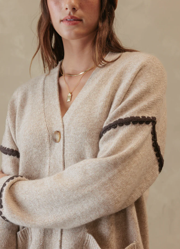 Cara Cashmere Cardigan-Sweaters-27 Miles-Oatmeal-XS-Mercantile Portland