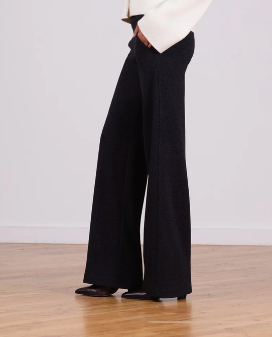 Carla Pant in Charcoal-Pants-AVENUE MONTAIGN-Charcoal-4-Mercantile Portland