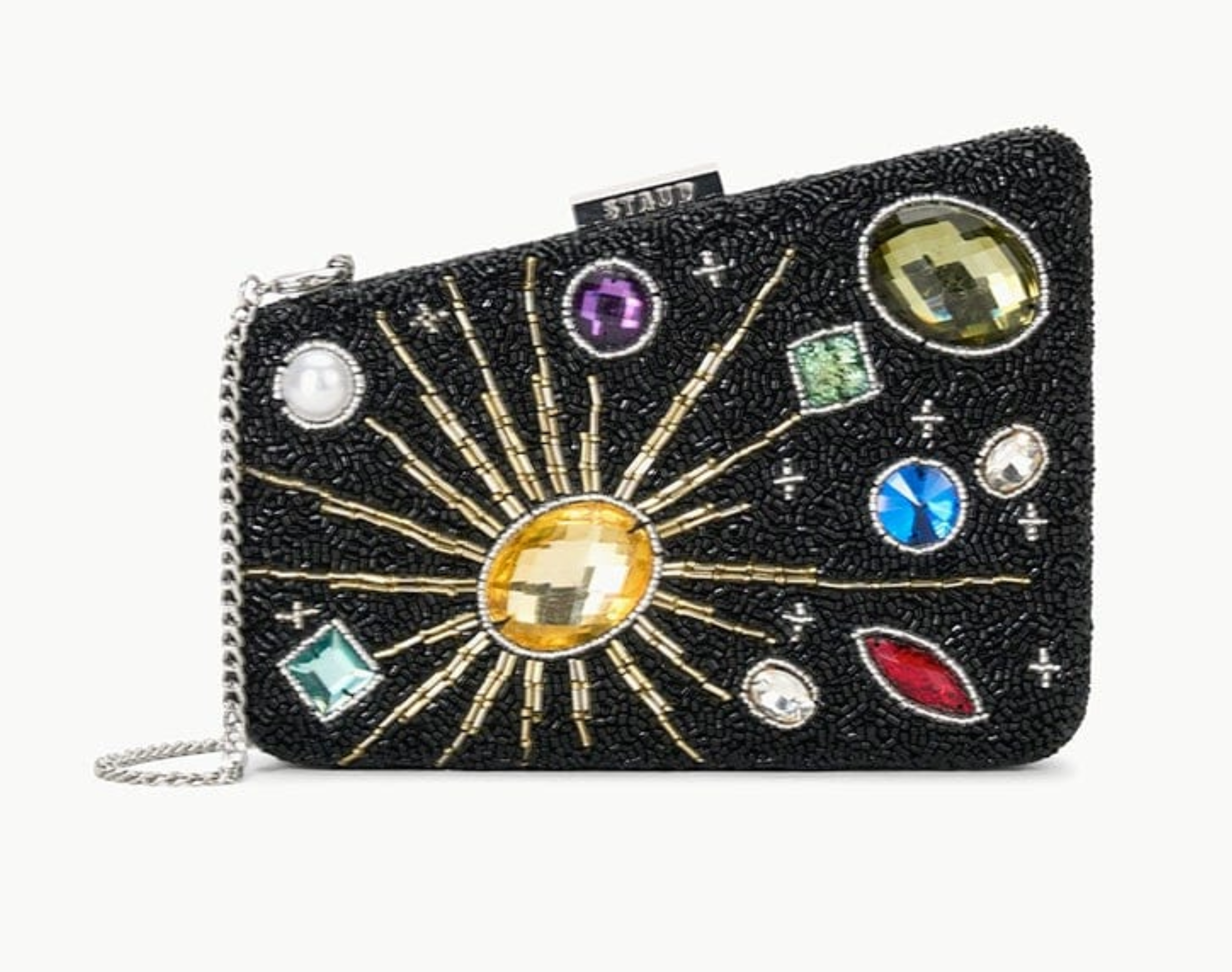 Carmella Beaded Clutch-Accessories-Staud-Black Celestial-OS-Mercantile Portland