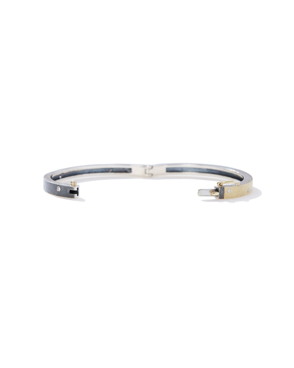 Carol Yellow Gold Diamond Bangle Bracelet-Accessories-Rene Escobar-S-Mercantile Portland