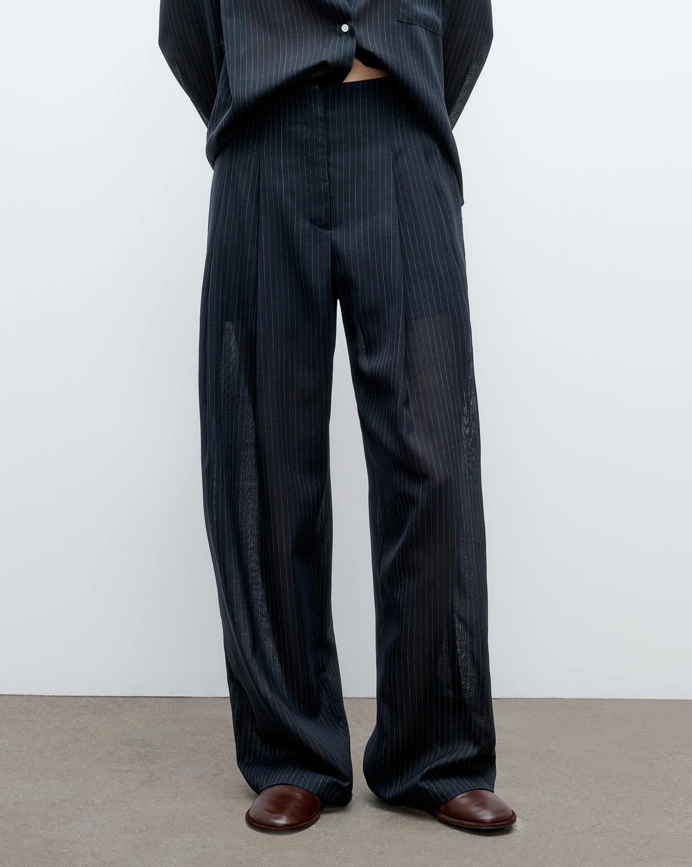 Carrie's Trouser in Wool Voile-Clothing-TWP-Midnight-00-Mercantile Portland