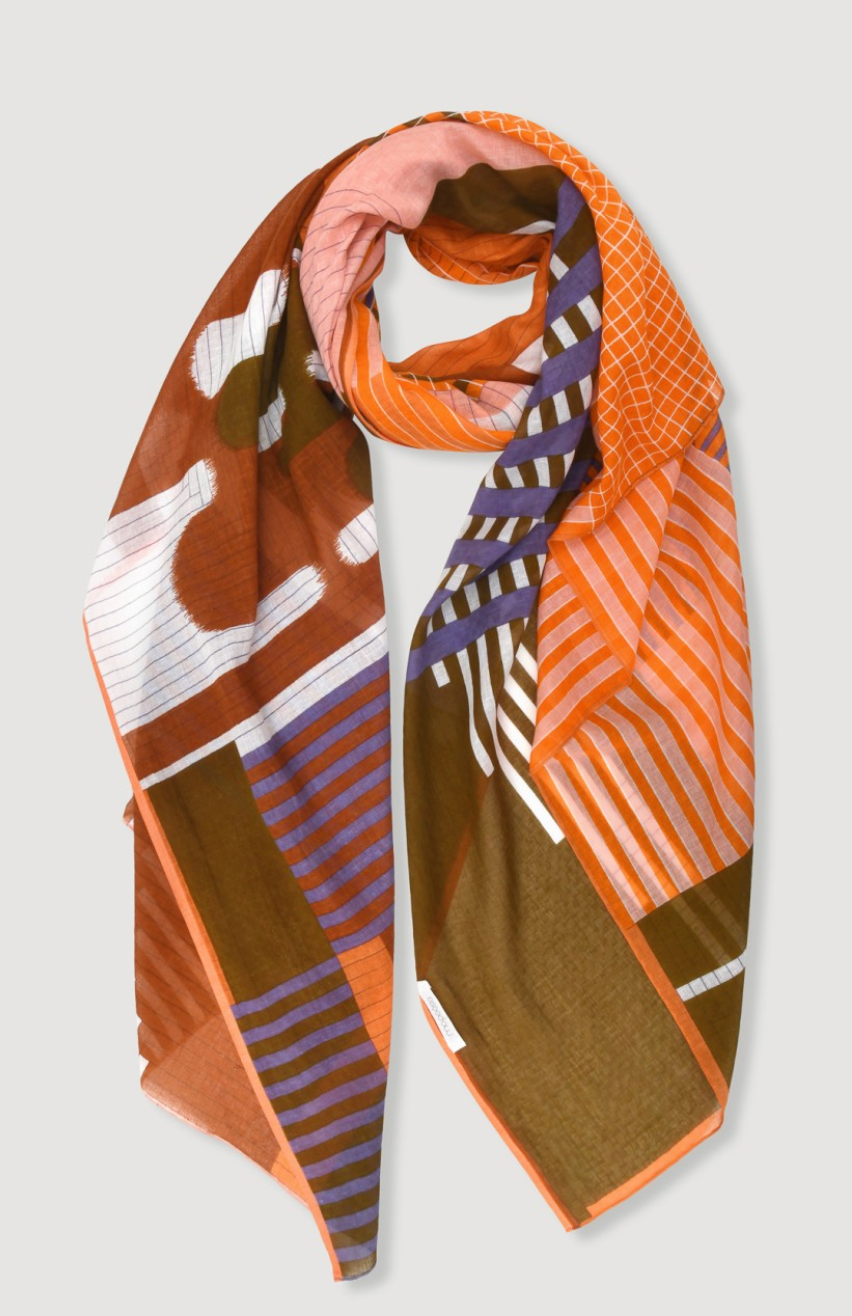 Cascade Scarf in Coral-Scarves and Wraps-MAPOESIE-Coral-OS-Mercantile Portland
