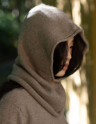 Cashmere Balaclava with Rolled Edge in Brown-Scarves and Wraps-OATS & RICE-Brown-OS-Mercantile Portland