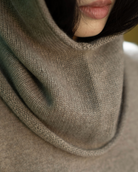 Cashmere Balaclava with Rolled Edge in Brown-Scarves and Wraps-OATS & RICE-Brown-OS-Mercantile Portland