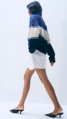 Cashmere Blend Quarter Zip-Sweaters-White & Warren-Navy-XS-Mercantile Portland