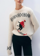 Cashmere Blend Ski Sweater-Sweaters-White & Warren-Ivory / Black-XS-Mercantile Portland