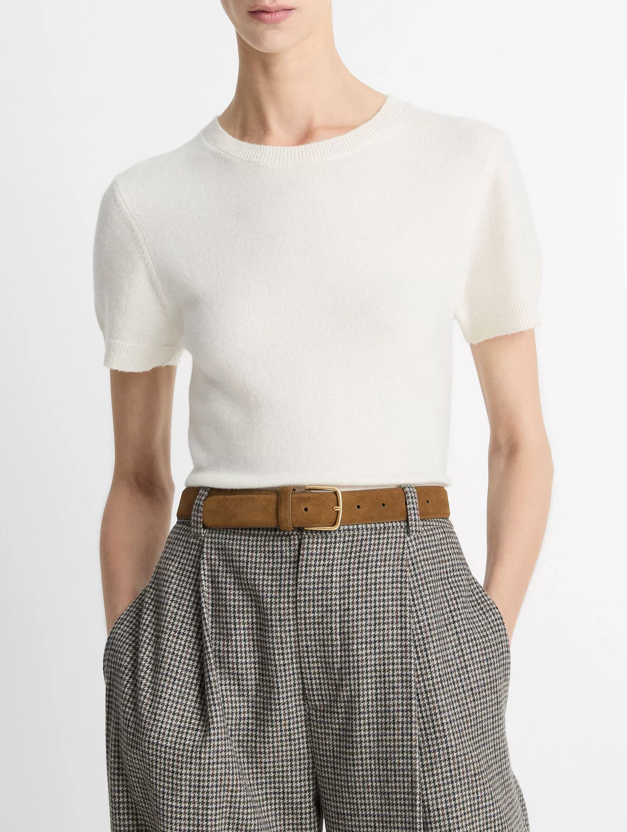 Cashmere Blend Tee-Clothing-Vince-Off White-XXS-Mercantile Portland