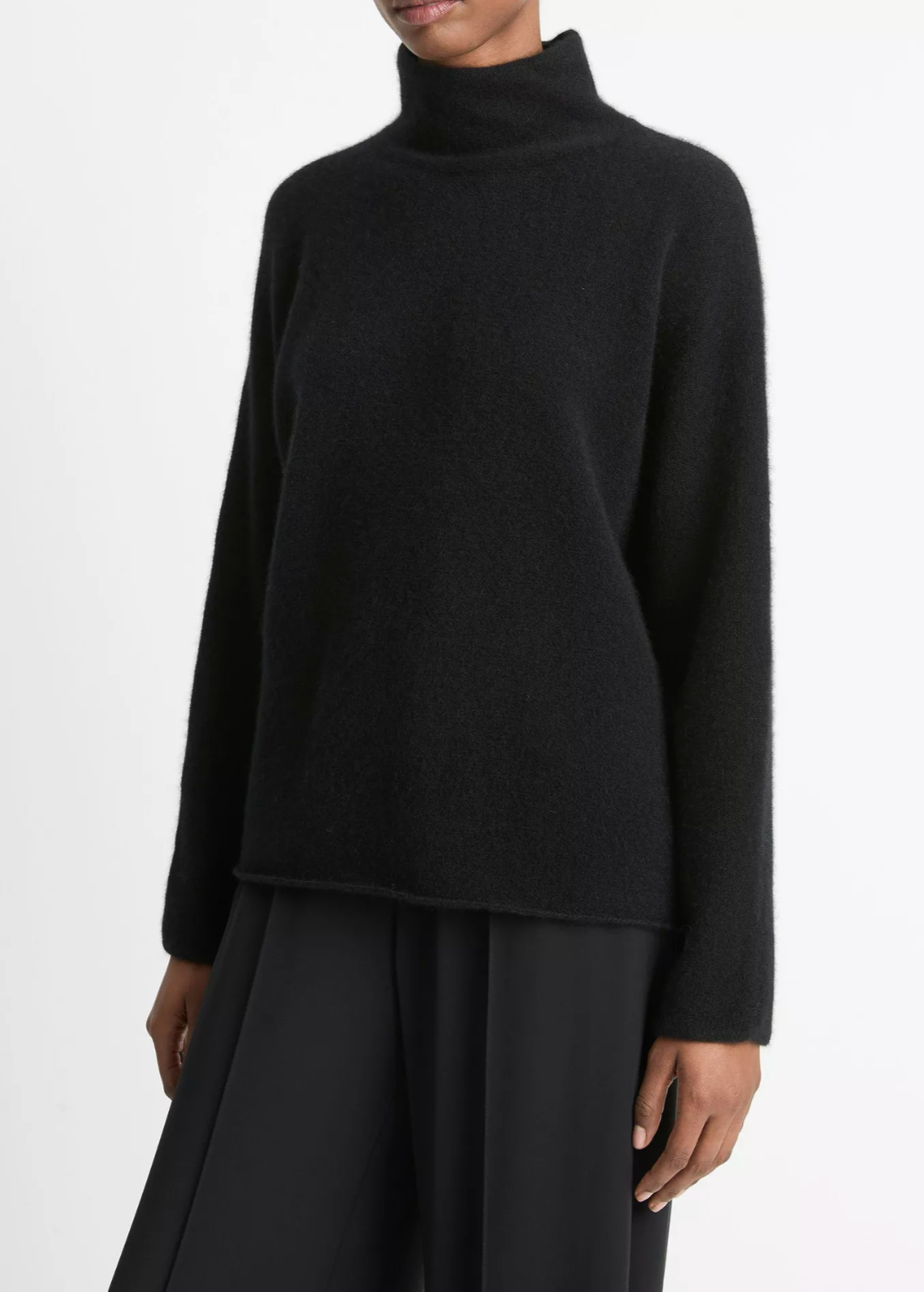 Cashmere Boxy Turtle Neck-Clothing-Vince-Black-XXS-Mercantile Portland