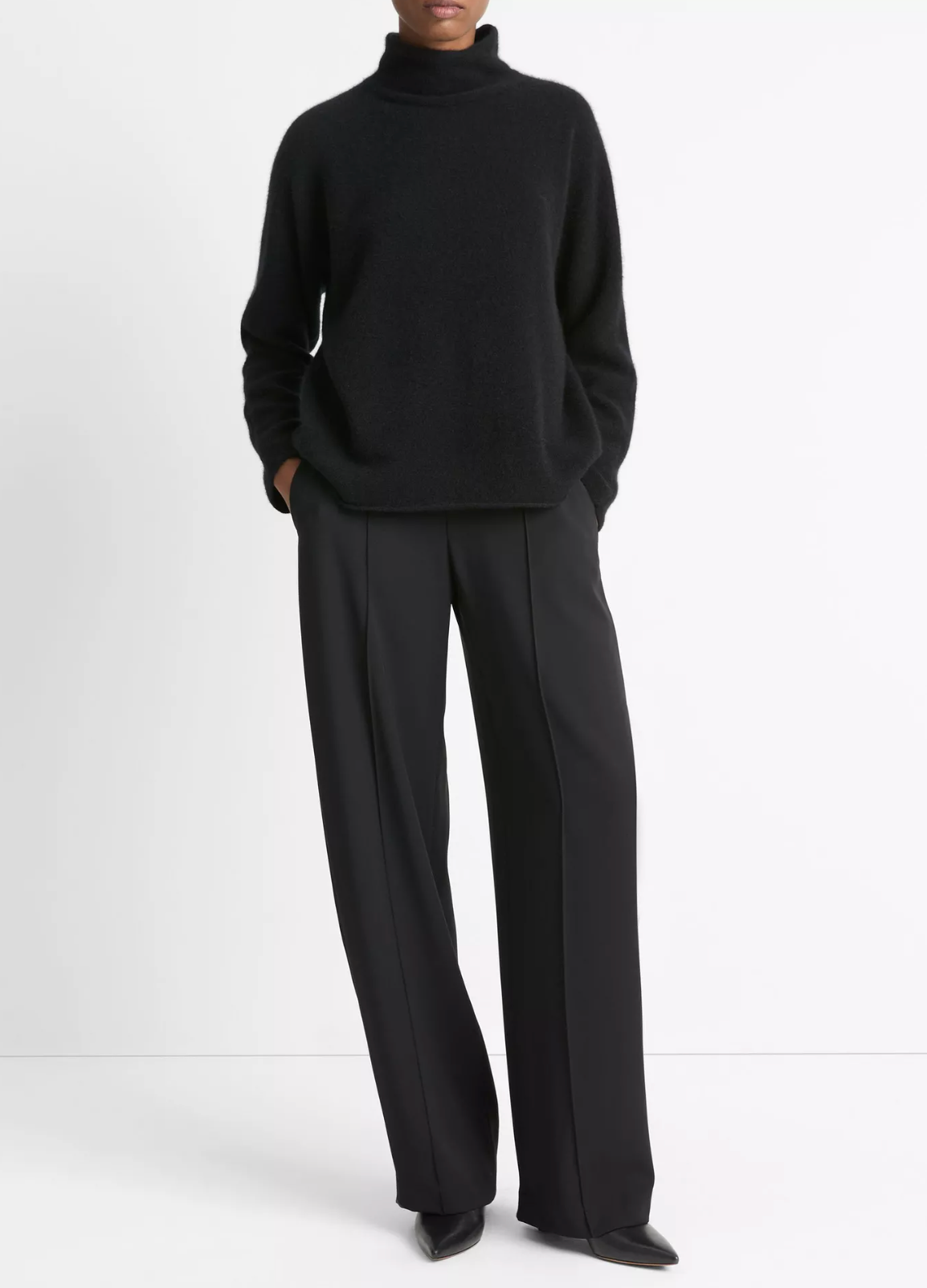 Cashmere Boxy Turtle Neck-Clothing-Vince-Black-XXS-Mercantile Portland