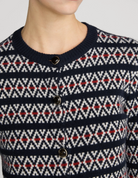 Cashmere Cardigan in Navy Fair Isle-Sweaters-Frame-Navy Fair Isle-XS-Mercantile Portland