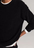 Cashmere Classic Crew Neck Sweater in Black-Sweaters-Vince-Black-XS-Mercantile Portland