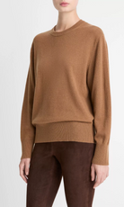 Cashmere Crew Neck Sweater-Sweaters-Vince-Cognac-XXS-Mercantile Portland