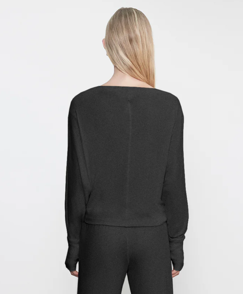 Cashmere Dolman Top-Sweaters-Enza Costa-Charcoal-XS-Mercantile Portland