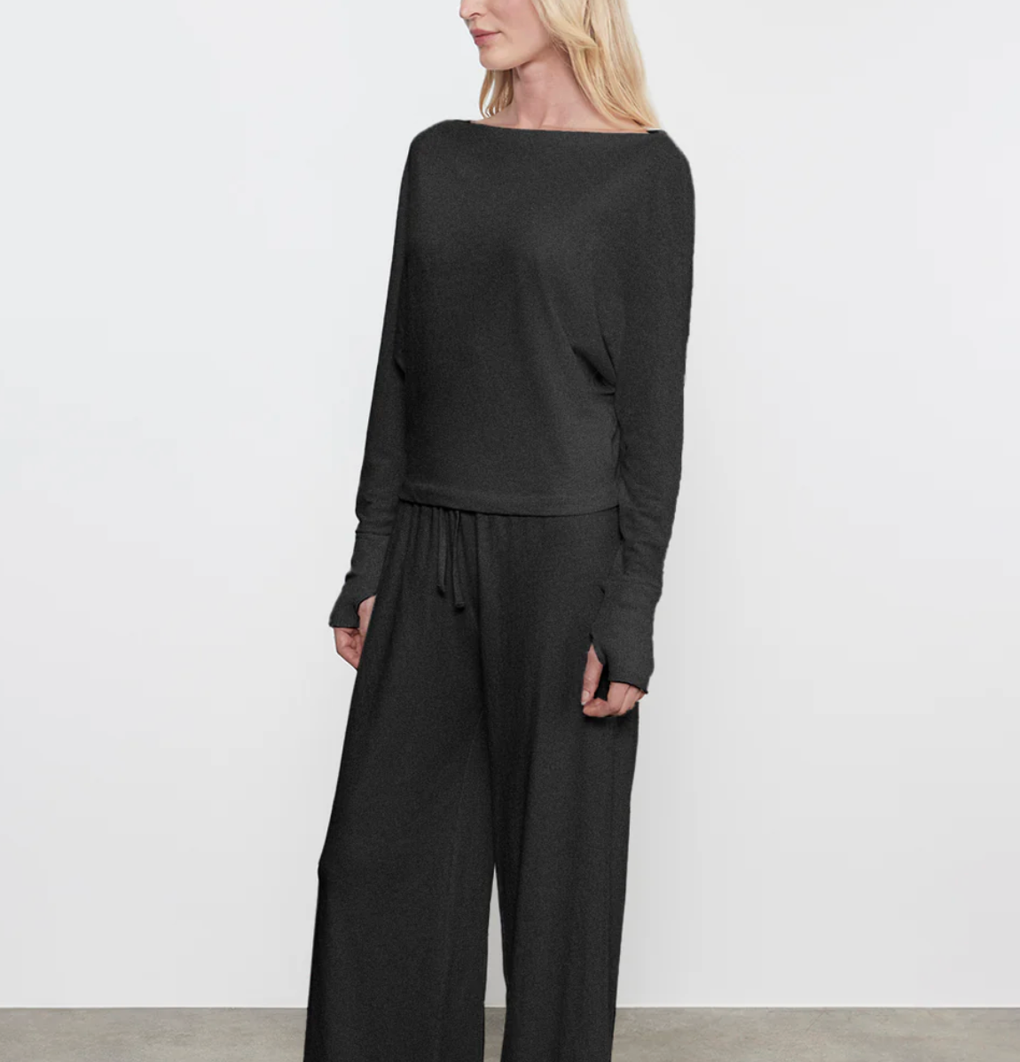Cashmere Dolman Top-Sweaters-Enza Costa-Charcoal-XS-Mercantile Portland