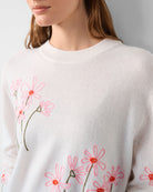 Cashmere Embroidered Crewneck-Sweaters-White + Warren-Soft White Combo-XS-Mercantile Portland