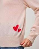 Cashmere Embroidered Heart Sweatshirt-Clothing-White + Warren-Pink Sand • White + Warren-XS-Mercantile Portland