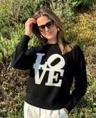 Cashmere "Love" Crewneck-Clothing-27 Miles-Black-XS-Mercantile Portland