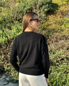 Cashmere "Love" Crewneck-Clothing-27 Miles-Black-XS-Mercantile Portland