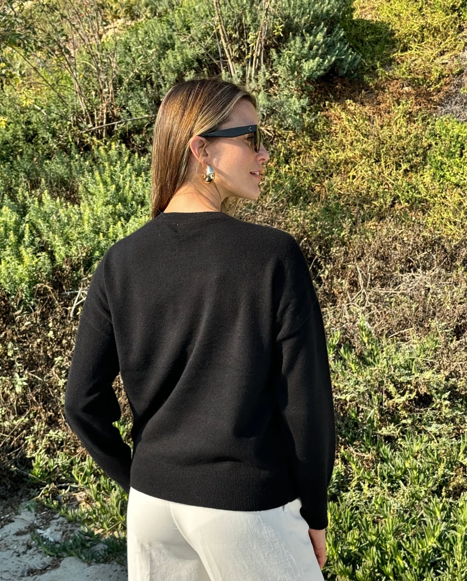 Cashmere "Love" Crewneck-Clothing-27 Miles-Black-XS-Mercantile Portland