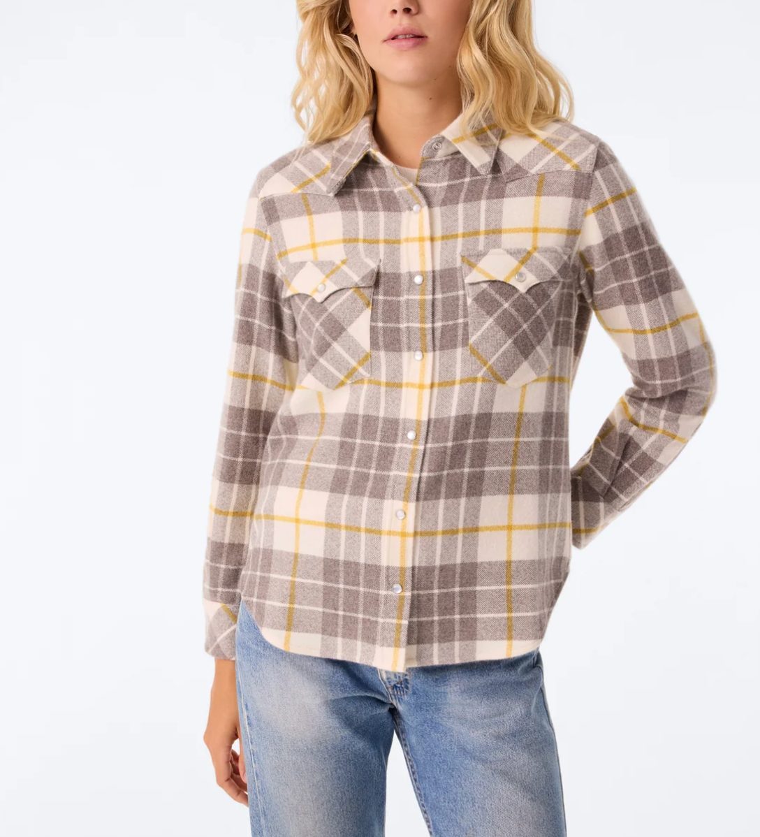 Cashmere Lumber Overshirt in Saffron Taupe-Shirts-KUJTEN-Saffron Taupe-2-Mercantile Portland