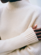 Cashmere Luxe Waffle Standneck-Sweaters-White & Warren-Chartreuse yellow-XS-Mercantile Portland