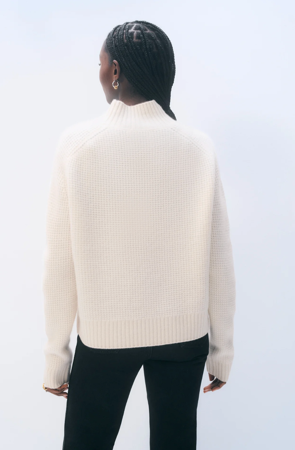 Cashmere Luxe Waffle Standneck-Sweaters-White & Warren-Chartreuse yellow-XS-Mercantile Portland