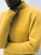 Cashmere Luxe Waffle Standneck-Sweaters-White & Warren-Chartreuse yellow-XS-Mercantile Portland