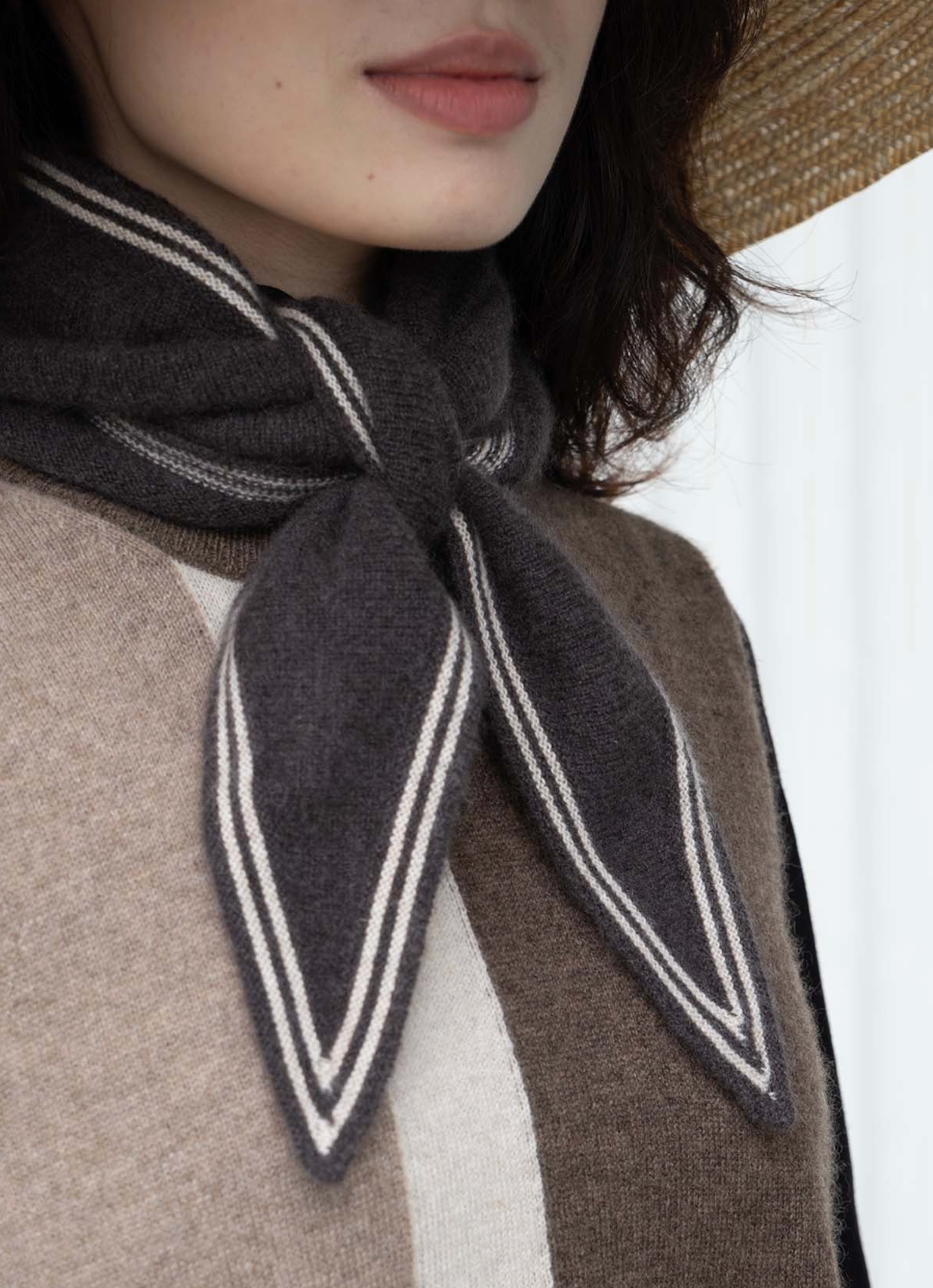 Cashmere Neckerchief in Cacao-Scarves and Wraps-OATS & RICE-Cacao-OS-Mercantile Portland