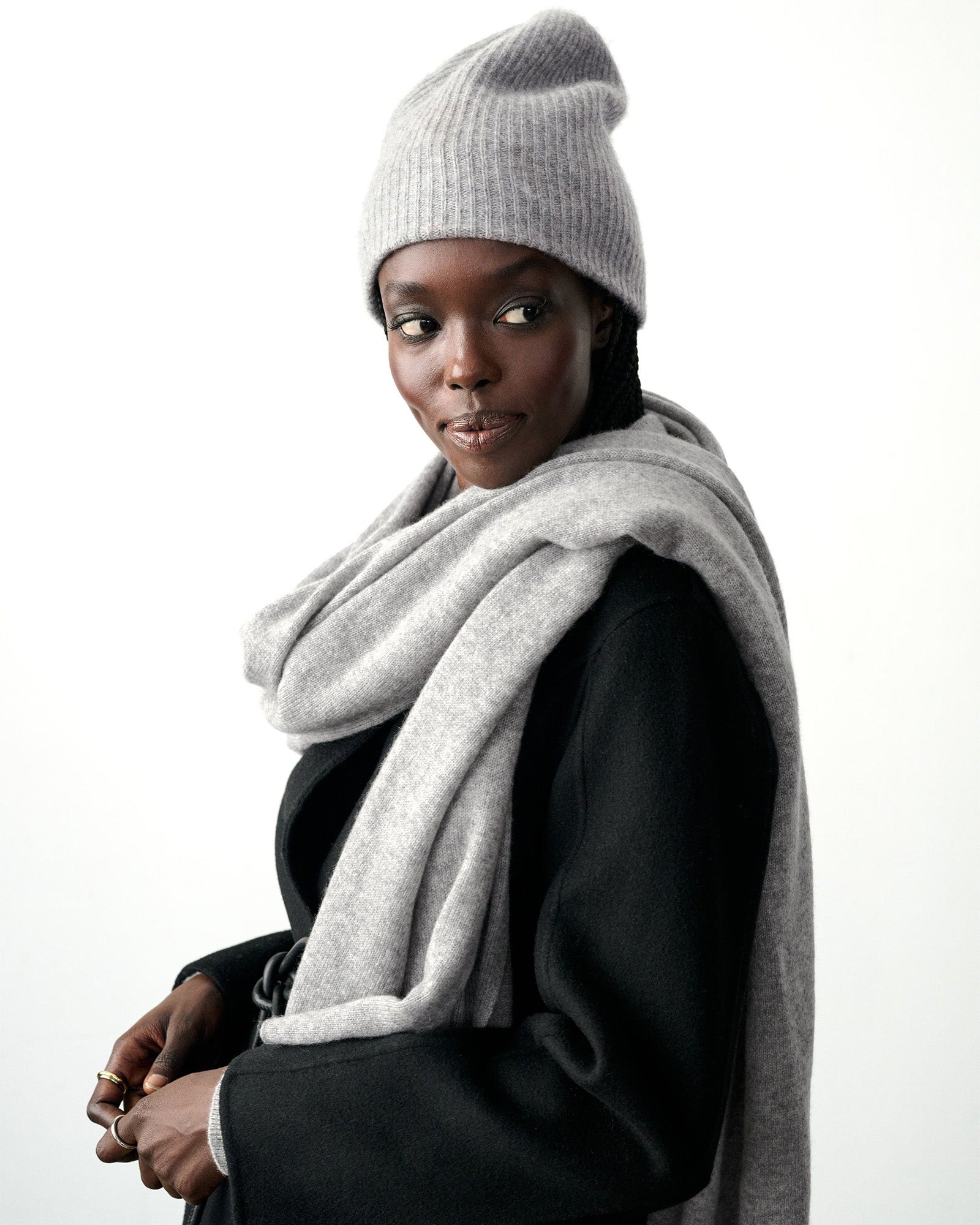 Cashmere Plush Rib Beanie-Accessories-White + Warren-Grey Heather-OS-Mercantile Portland