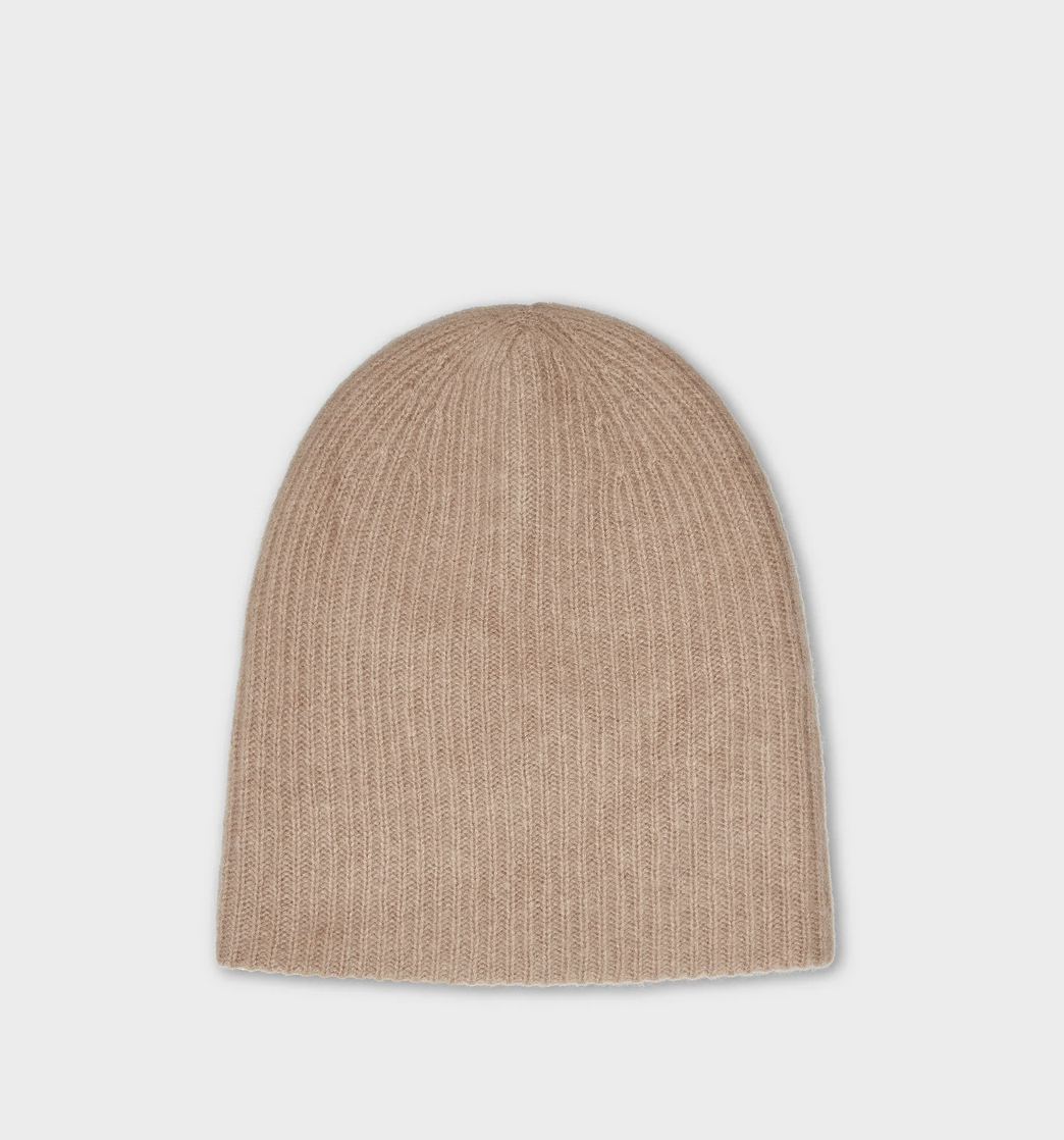 Cashmere Plush Rib Beanie-Accessories-White + Warren-True Camel-OS-Mercantile Portland