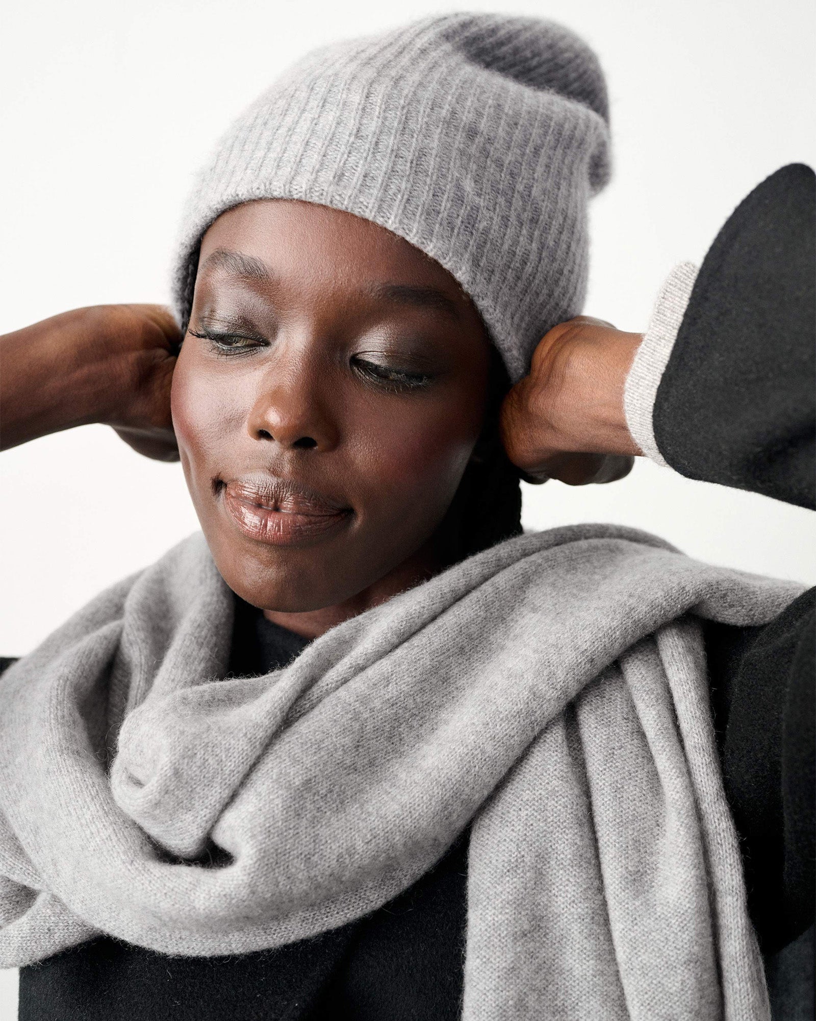 Cashmere Plush Rib Beanie-Hats-White + Warren-Soft White-OS-Mercantile Portland