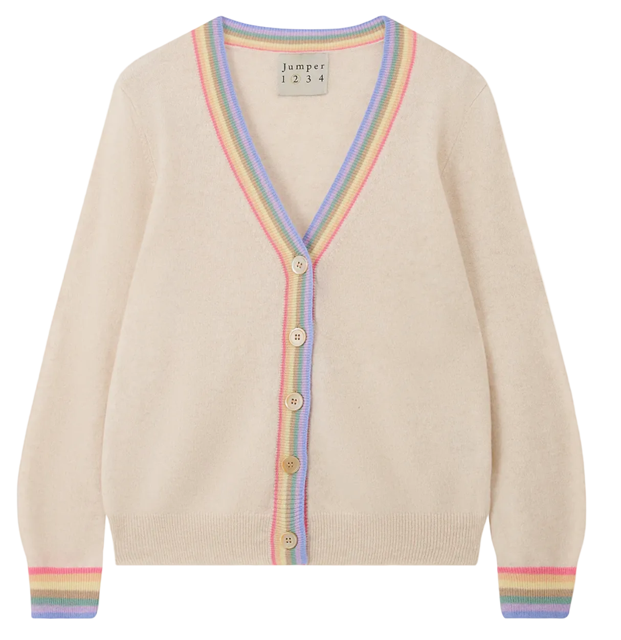 Cashmere Rainbow Cardigan-Sweaters-Jumper 1234-Lace Multi-1-Mercantile Portland