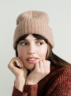 Cashmere Ribbed Beanie in Fawn-Hats-HANSEL FR BASEL-Fawn-OS-Mercantile Portland