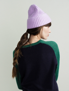 Cashmere Ribbed Beanie in Lilac-Hats-HANSEL FR BASEL-Lilac-OS-Mercantile Portland