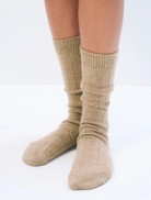 Cashmere Ribbed Sock-Socks-White & Warren-Grey Heather-OS-Mercantile Portland