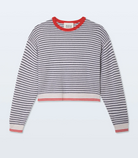 Cashmere Striped Crew in Soft White/Red-Sweaters-White & Warren-White-XS-Mercantile Portland