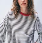 Cashmere Striped Crew in Soft White/Red-Sweaters-White & Warren-White-XS-Mercantile Portland