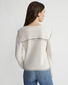 Cashmere Tipped Sailor Cardigan-Sweaters-Lafayette 148-Cloud Multi-XS-Mercantile Portland