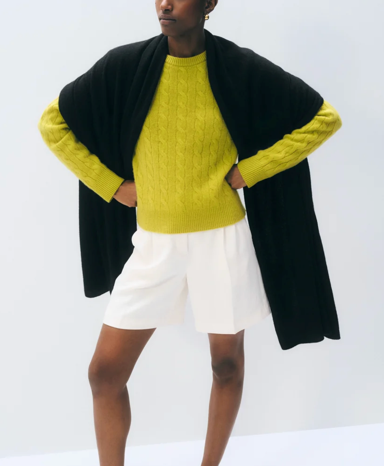 Cashmere Travel Wrap in Black-Scarves and Wraps-White & Warren-Black-Mercantile Portland