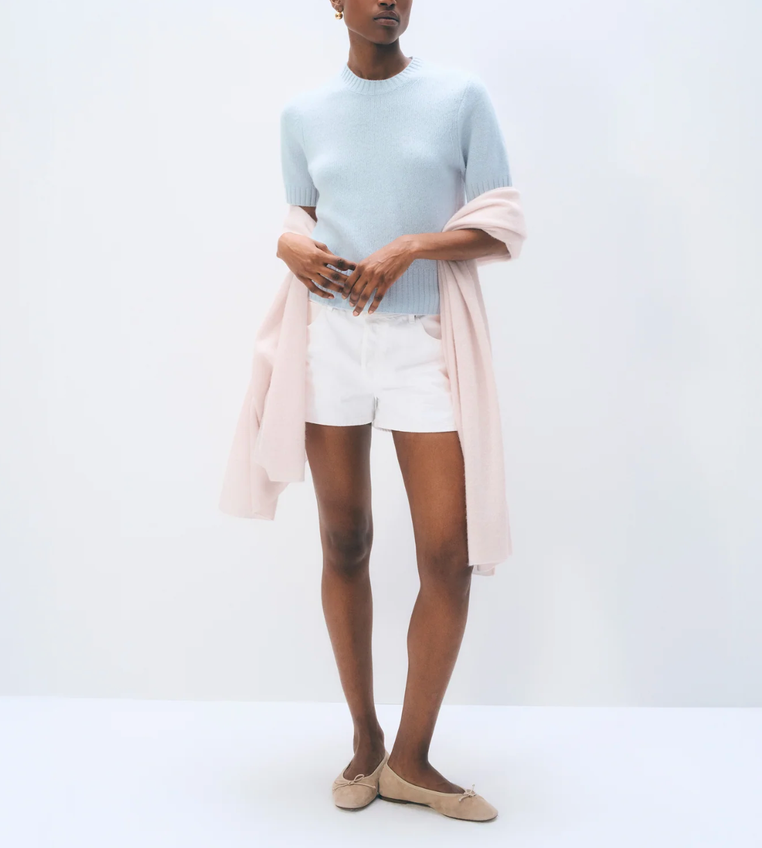 Cashmere Travel Wrap in Pink Sand-Scarves and Wraps-White & Warren-Pink Sand-Mercantile Portland