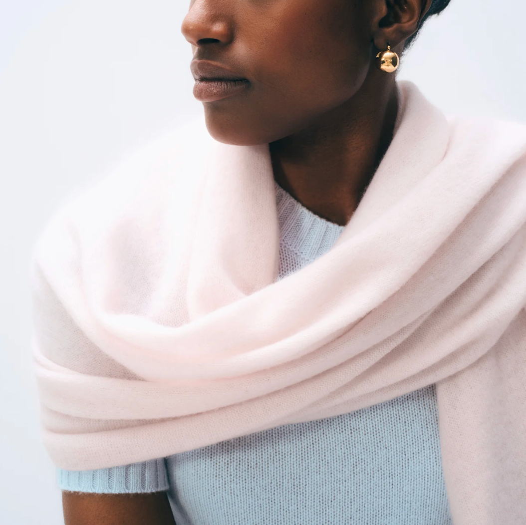 Cashmere Travel Wrap in Pink Sand-Scarves and Wraps-White & Warren-Pink Sand-Mercantile Portland